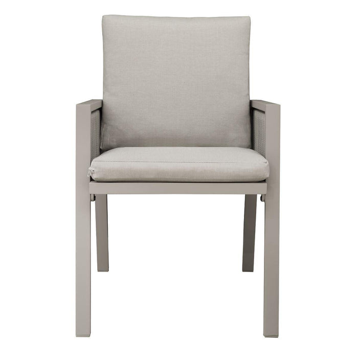 Dellonda Set of 4 Fusion Garden/Patio Aluminium Dining Chairs with Armrests - Light Grey Dellonda - Dynamic Drive