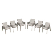 Dellonda Set of 6 Fusion Garden/Patio Dining Chairs with Armrests - Light Grey Dellonda - Dynamic Drive