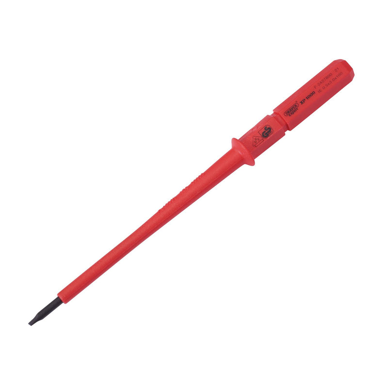 Draper XP1000 VDE Plain Slot Interchangeable Screwdriver Blade, 3 x 100mm Draper - Dynamic Drive