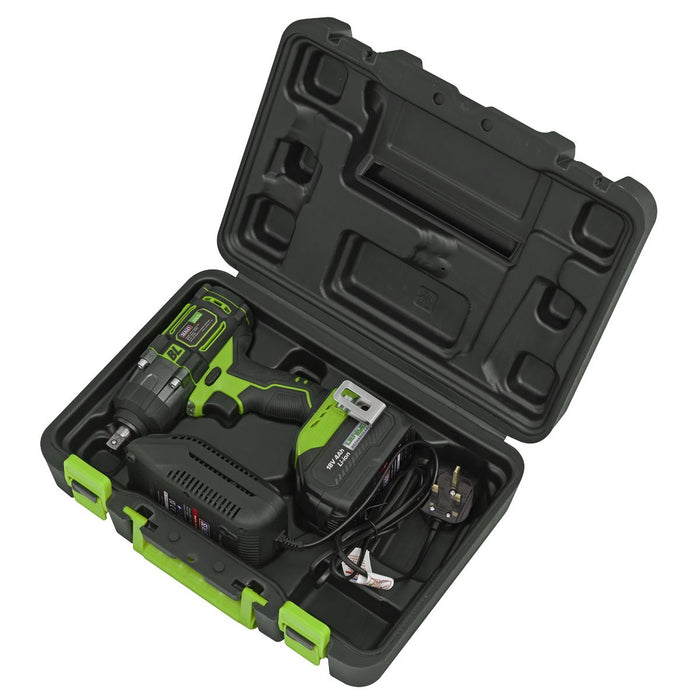 Sealey 1/2"Sq Drive Hi-Vis Cordless Brushless Impact Wrench 18V 4Ah CP650LIHV Sealey - Dynamic Drive