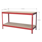 Sealey Workbench 1.53m Steel Wooden Top AP1535 Sealey - Dynamic Drive