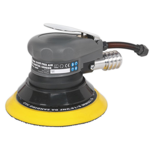 Sealey SA09 150mm Air Palm Orbital Sander Sanding Dust Free Extraction 1/4" BSP Sealey  - Dynamic Drive