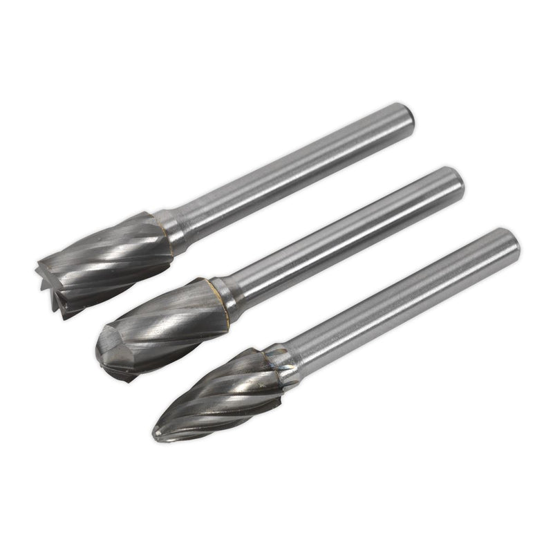 Sealey Tungsten Carbide Rotary Burr Set 3pc Ripper/Coarse SDBCK3 Sealey - Dynamic Drive