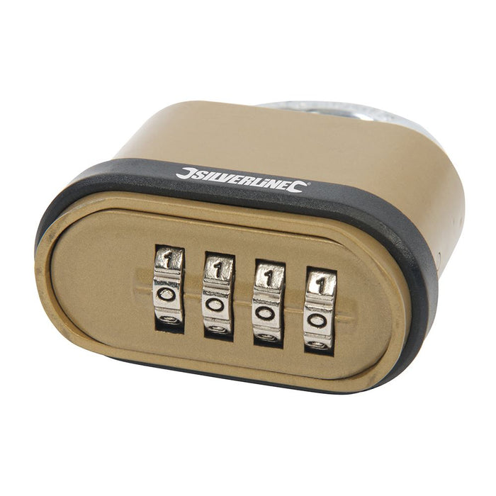 Silverline Zinc Alloy Combination Padlock 4-Digit 50mm Silverline - Dynamic Drive
