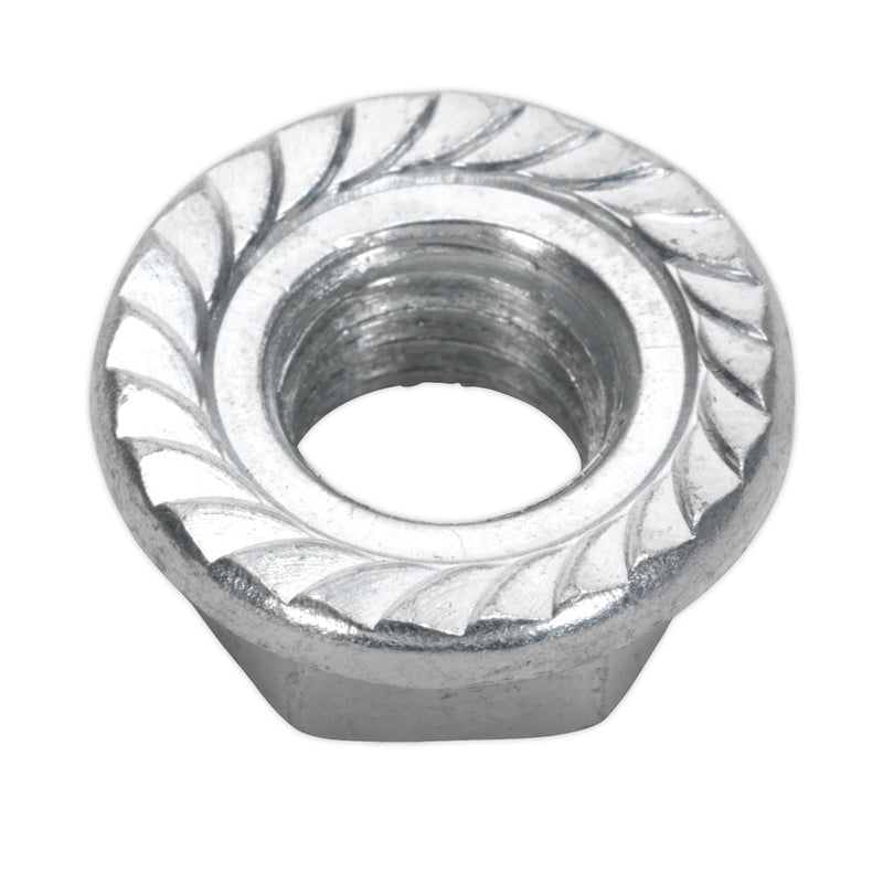 Sealey Flange Nut Serrated M12 Zinc DIN 6923 Pack of 50 FN12 Sealey  - Dynamic Drive