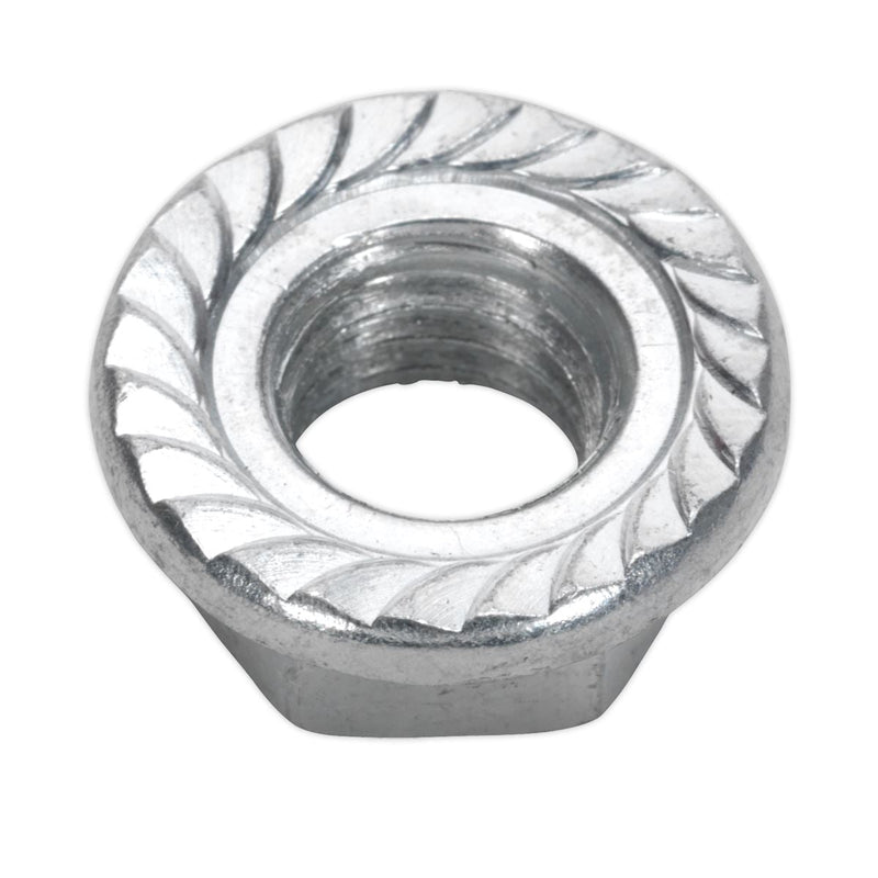 Sealey Flange Nut Serrated M12 Zinc Pack of 50 FN12 Sealey - Dynamic Drive