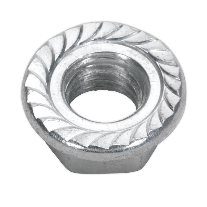 Sealey Flange Nut Serrated M12 Zinc Pack of 50 FN12 Sealey - Dynamic Drive