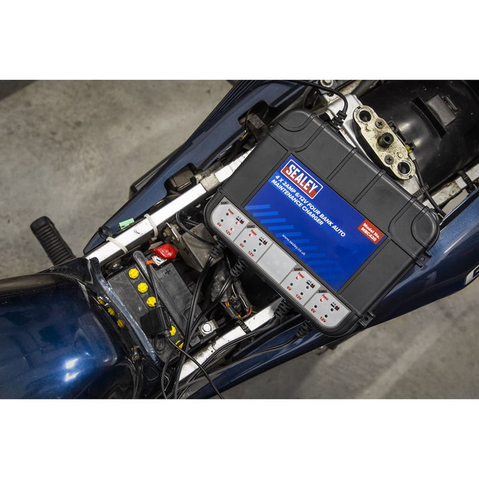Sealey Four Bank 6/12V 8Amp (4 x 2A) Auto Maintenance Charger Sealey  - Dynamic Drive