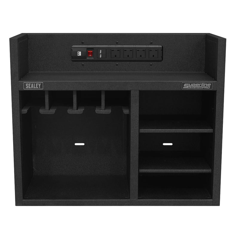 Sealey Power Tool Storage Rack 760mm with Power Strip AP30SRBE Sealey - Dynamic Drive
