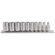 Draper Metric Socket on Metal Rail, 1/4" Sq. Dr. (10 Piece) 16398 Draper - Dynamic Drive