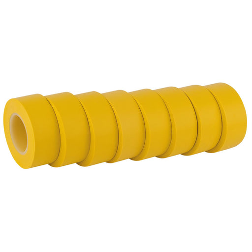 Draper Insulation Tape to BSEN60454/Type2, 10m x 19mm, Yellow (Pack of 8) 11913 Draper - Dynamic Drive