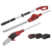 Sealey Telescopic Cordless Hedge Trimmer & Chainsaw Kit 20V SV20 Series 2 Batter Sealey - Dynamic Drive
