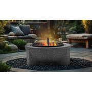 Dellonda Round MgO Fire Pit with BBQ Grill Ø75cm Safety Mesh Screen - Dark Grey Dellonda - Dynamic Drive