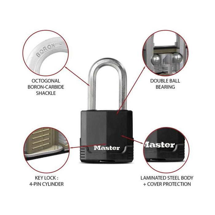Master Lock Excell™ Weather Tough 51mm Padlock 5-Pin - 51mm Shackle Master Lock - Dynamic Drive
