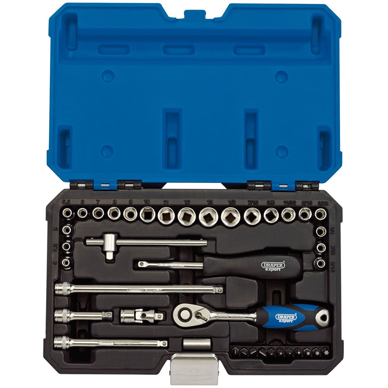 Draper Expert Combined MM/AF Socket Set, 1/4" Sq. Dr. (40 Piece) 16445 Draper - Dynamic Drive