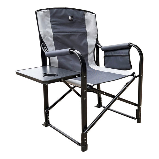 Olpro Directors Chair with side table Grey & Charcoal Olpro - Dynamic Drive