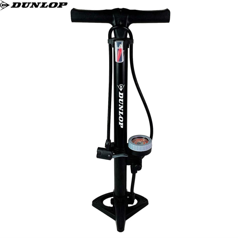 Dunlop Floor Bike Pump With Pressure Gauge Standpump Manometer 11Bar Black Air Dunlop - Dynamic Drive