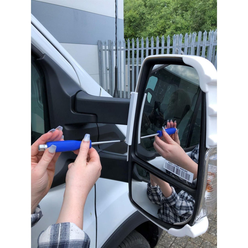Durable Black Long Arm Mirror Protectors for Ford Transit Van/Motorhome (Set of 2) Milenco - Dynamic Drive