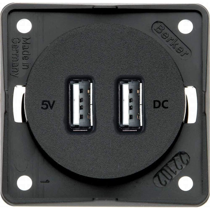 Berker Twin Usb Charging Point Anthracite 21238A Berker - Dynamic Drive