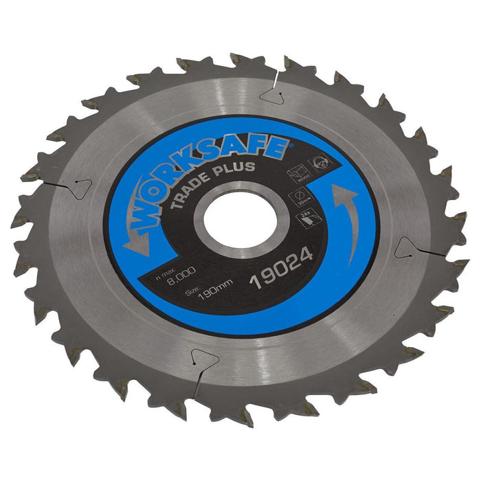 Sealey Trade Plus Circular Saw Blade190 x 30mm 24tpu TPS19024 Sealey - Dynamic Drive