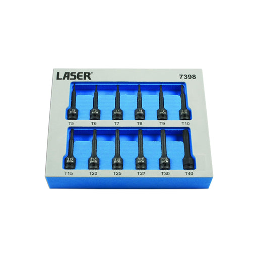 Laser Impact Star Socket Bit Set 1/4"D 12pc 7398 Laser - Dynamic Drive