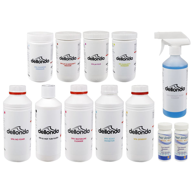 Dellonda Hot Tub/Spa Master Kit with 8 Chemicals & Test Strips DL87 Dellonda - Dynamic Drive