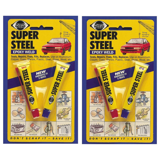 2x Plastic Padding Super Steel Epoxy Weld- Resin for Metal Plastic Glass Stone Plastic Padding  - Dynamic Drive