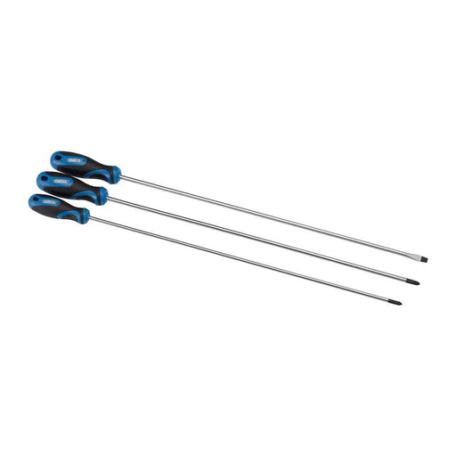Draper Extra Long Reach Soft Grip Screwdriver Set, 450mm (3 Piece) 32603 Draper - Dynamic Drive