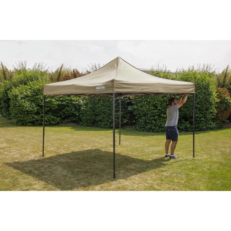 Dellonda 2x2m Pop-Up Gazebo Heavy Duty Carry Bag Rope Stakes & Weight Beige Dellonda - Dynamic Drive