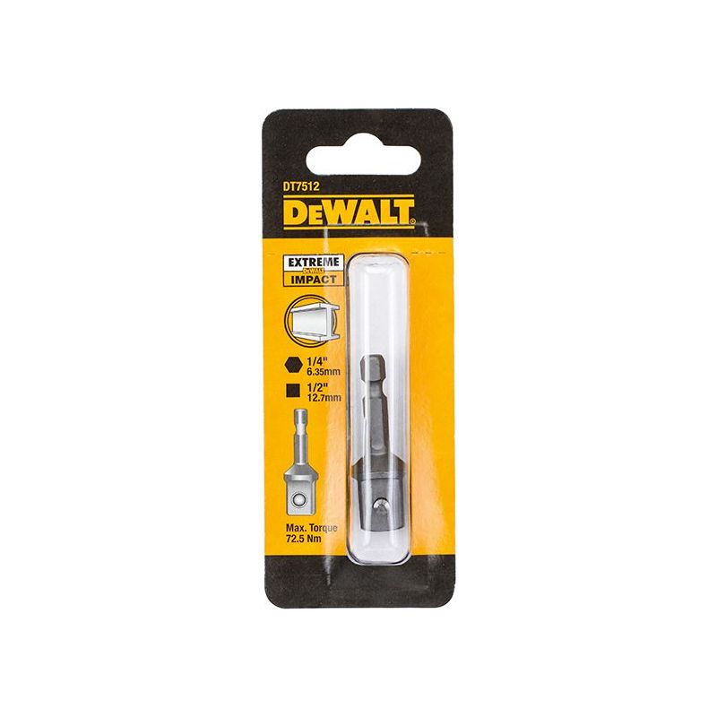 Dewalt Power Tools DT7512 1/4in Hex to 1/2in Drive Impact Adaptor DeWALT Power Tools - Dynamic Drive