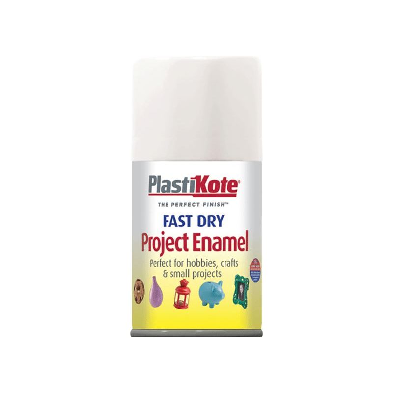 Plastikote Fast Dry Enamel Aerosol Gloss White 100ml PlastiKote - Dynamic Drive