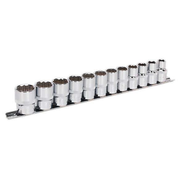 Sealey Socket Set 12pc 1/2"Sq Drive 12pt WallDrive Metric AK2684 Sealey  - Dynamic Drive