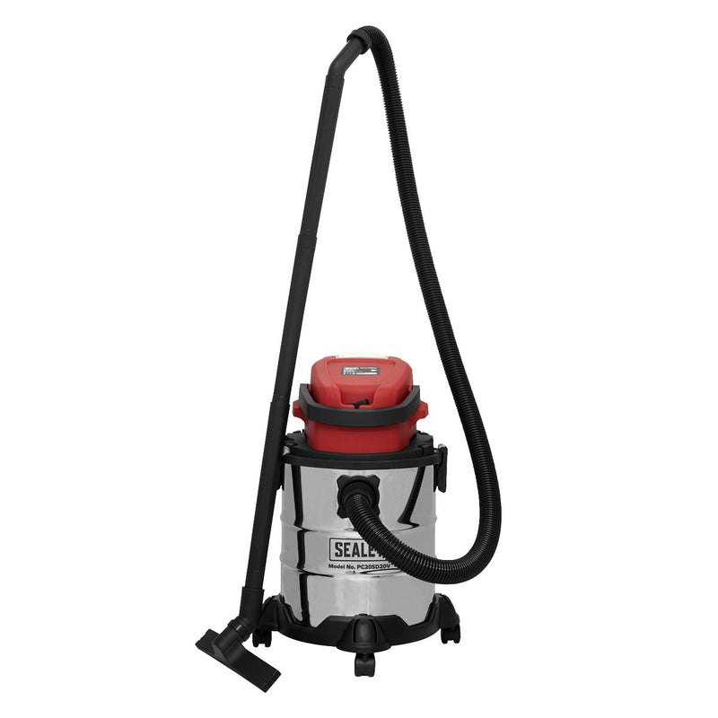 Sealey Vacuum Cleaner Cordless Wet & Dry 20L 20V SV20 Series Body Only Sealey  - Dynamic Drive