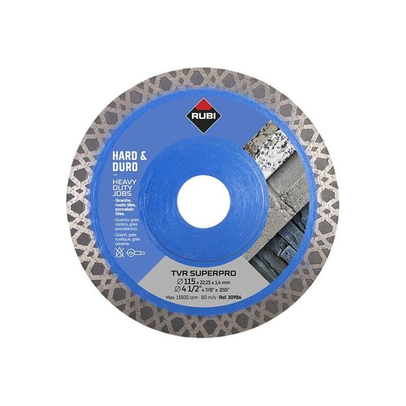 Rubi Tiling Tools TVR115 TVR SUPERPRO Diamond Blade 115mm RUBI TILING TOOLS - Dynamic Drive