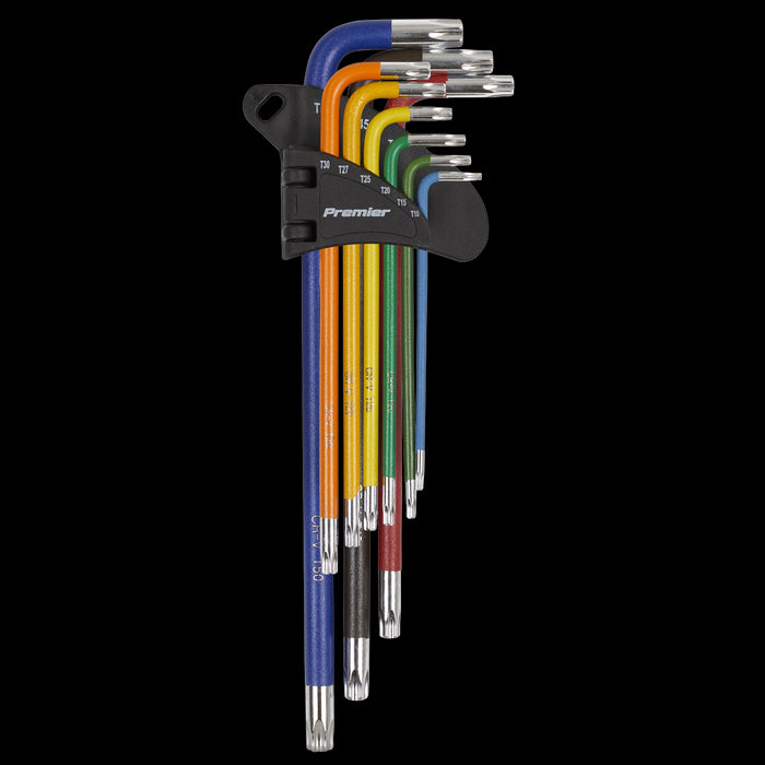 Sealey TWIN PACK EXTRA LONG Ball-End Allen Hex Key & TORX TRX Star Set Coloured Sealey  - Dynamic Drive
