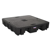 Sealey Barrel Bund Polyethylene 1380 x 1290 x 280mm 4 Drum DRP18 Sealey - Dynamic Drive