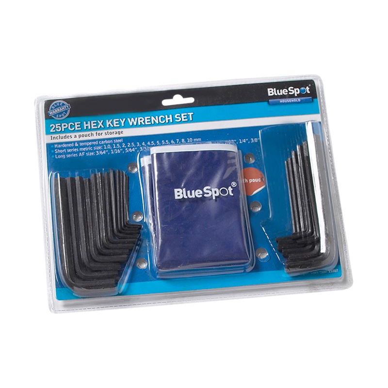 Bluespot Tools Metric & Imperial Hexagon Key Pouch Set, 25 Piece BlueSpot Tools - Dynamic Drive
