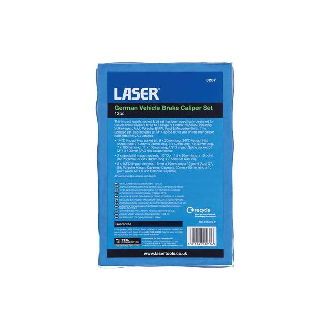 Laser German Vehicle Brake Caliper Set 12pc 8237 Laser - Dynamic Drive