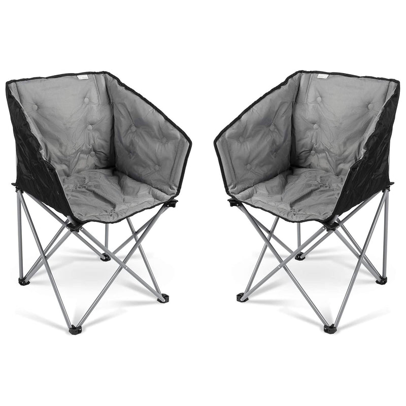 2x Kampa Dometic Tub Lightweight Folding Camping Chair Fog Grey Kampa  - Dynamic Drive