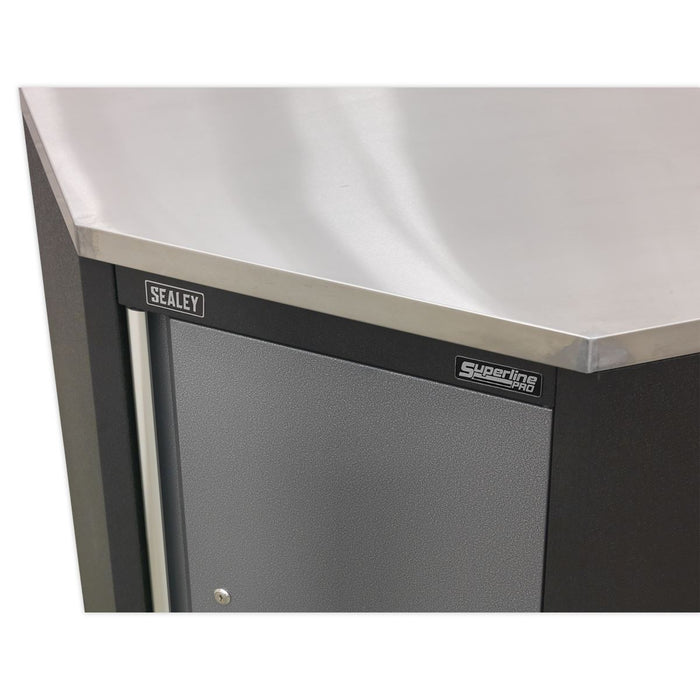 Sealey Stainless Steel Worktop for Modular Corner Cabinet 865mm APMS60SS Sealey - Dynamic Drive