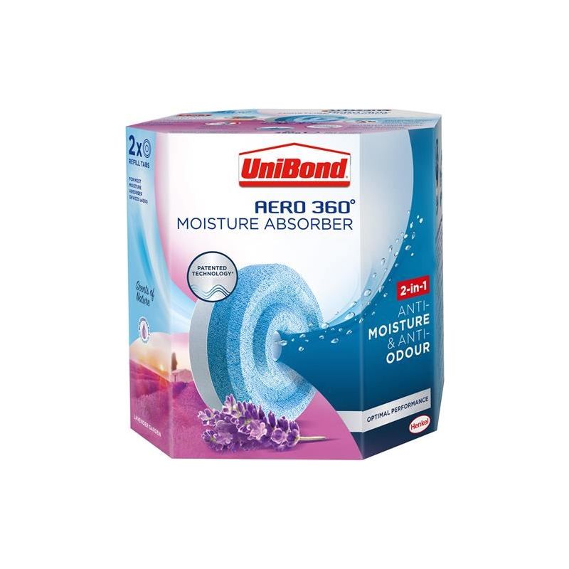 Unibond AERO 360º Moisture Absorber Lavender Garden Refills (Pack 2) UniBond - Dynamic Drive