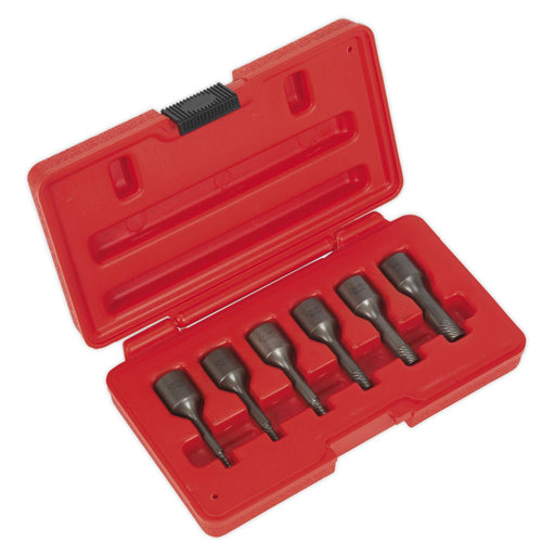 Sealey Screw Extractor Set 6pc 3/8"Sq Drive AK8185 Sealey - Dynamic Drive