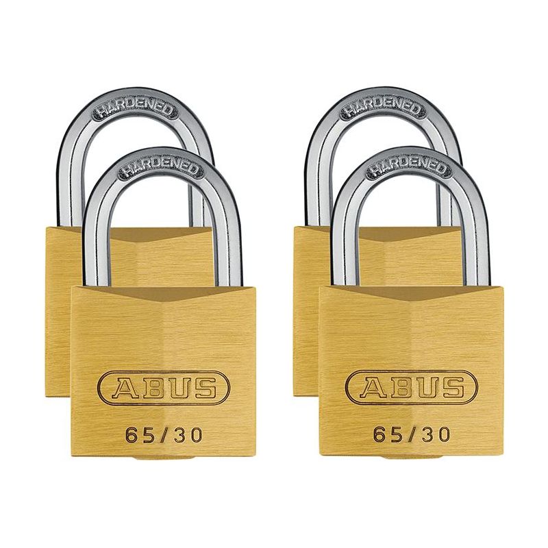 Abus Mechanical 65/30mm Brass Padlock Quad Pack ABUS Mechanical - Dynamic Drive