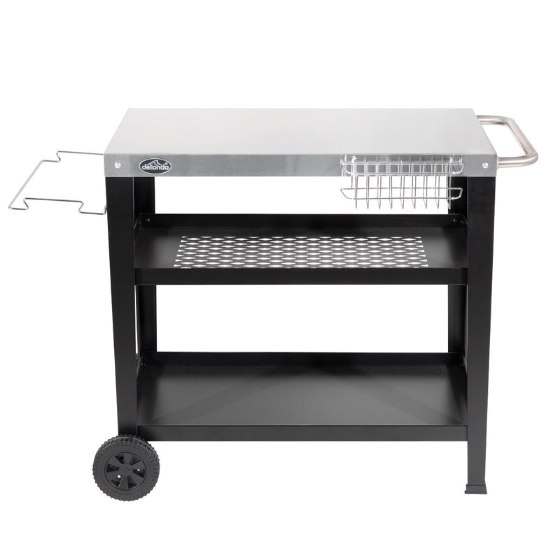Dellonda Plancha Trolley with Utensil Holder - Stainless Steel Top Dellonda - Dynamic Drive