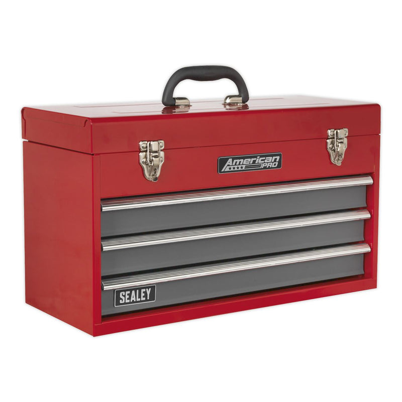 Sealey Tool Chest 3 Drawer Portable - Red/Grey AP9243BB Sealey  - Dynamic Drive