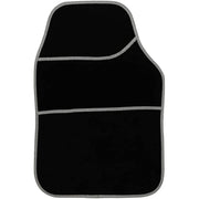 Streetwize Standard Universal Mat Set - Velour - Black/Silver Binding - 4 Piece Streetwize  - Dynamic Drive