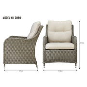 Dellonda Chester Rattan Wicker Outdoor Armchairs 2pc DG69 Dellonda - Dynamic Drive