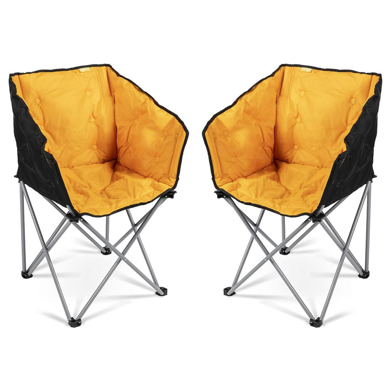 2x Kampa Dometic Tub Lightweight Folding Camping Chair Sunset Yellow Kampa  - Dynamic Drive