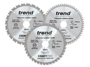 Trend CraftPro Saw Blade 190 x 30mm x 24T/40T/60T (Pack 3) Trend - Dynamic Drive