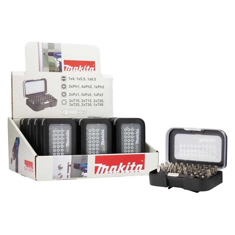 Makita D-30667 Bit Set, 31 Piece Counter Display of 12 Makita - Dynamic Drive
